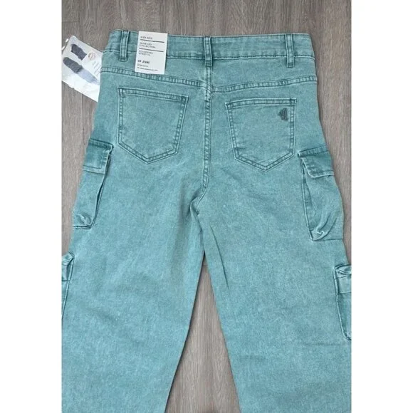VIP Jeans Teal Green Cargo Straight Leg Size 9 29W - Picture 13 of 14